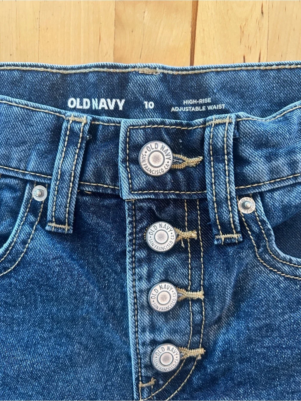 Old Navy Girls High Rise Button Fly Denim Cutoff Shorts Size 10